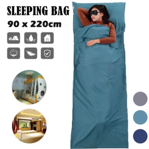 Sleeping Bag Liner 220x90cm Camping Sleep Bag Liner w/ Pillow Soft Travel Sheet - Picture 1 of 20