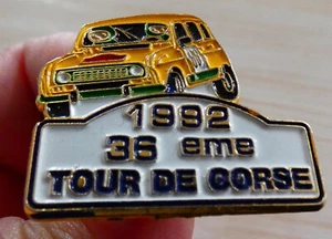 PIN'S AUTO RENAULT 4 L RALLYE 36 EME TOUR DE CORSE 1992 - Bild 1 von 6