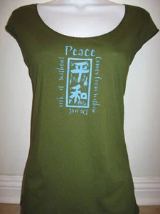NEWTG American Apparel yoga shirt top Japan Kanji Peace - Picture 1 of 1