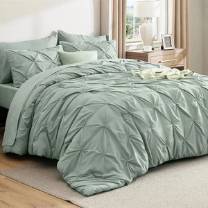 Bedsure Queen Comforter Set Sage Green - Bed in a Bag Queen, 03 - - Picture 1 of 9