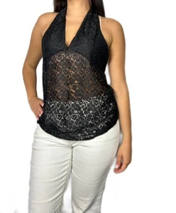 Boho Elástico Atado Espalda Abierta Encaje Top Mujer Trending Verano Tops - Imagen 1 de 3