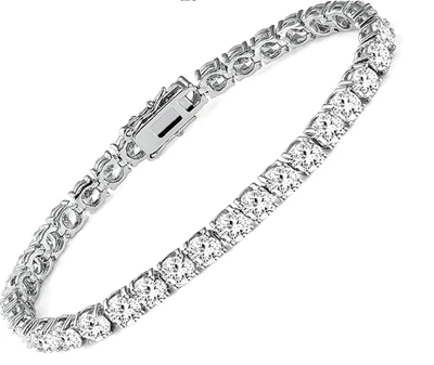 Stunning 3.84Ct Diamond  Ladies Tennis Bracelet 14K White Gold Lab Grown- 7.5" - Image 1 of 4