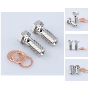 Perno Banjo Universal M10x1.0 con Arandelas de Cobre - Montaje Adaptativo Confiable - Imagen 1 de 6