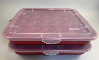 (2) Sterilite 20 Holiday Ornament Storage Case Christmas 3.5" **No Ornaments - Image 1 of 4