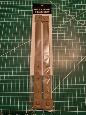 Paquete de 4 clips tácticos sastre largos coyote marrón MALIZA MOLLE Kydex MARPAT Foto 1 de 2