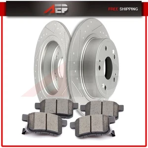 Rotores de freno traseros ranurados pastillas de cerámica para Honda Accord cupé sedán Acura TSX - Imagen 1 de 8
