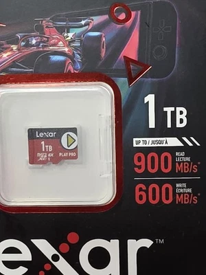 Lexar 1TB PLAY PRO microSD Express Card Switch 2 UHS-I SDXC 900/600 MB/s IN HAND - Image 1 of 3