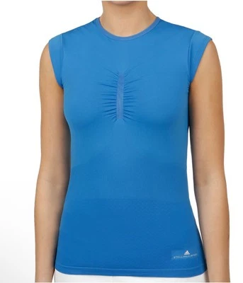 Adidas x Stella McCartney Ray Blue Barricade Tennis Activewear Tee with Mesh - Image 1 of 4