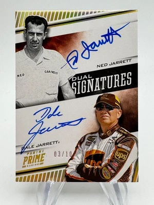 2018 PRIME Racing NED JARRETT DALE JARRETT Holo Gold Dual Signatures Auto /10 - Image 1 of 2