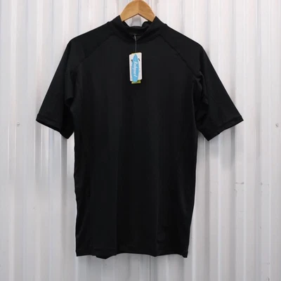 NUEVO CON ETIQUETAS TSLA Hombres Rashguard Manga Corta Surf Natación Deportes Acuáticos Talla Mediana Negro Foto 1 de 4