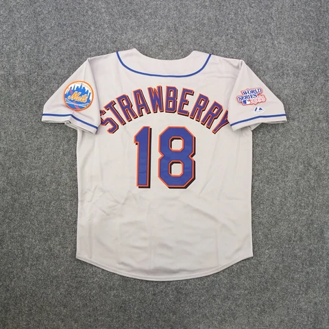 Darryl Strawberry 1986 New York Mets Men's World Series Grey Road Jersey Cover