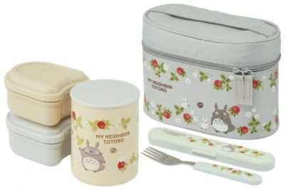 My Neighbor Totoro Thermal Lunch Jar Set Strawberry Design Bento Box Japan - Image 1 of 4