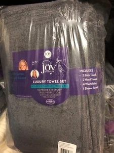 Joy Mangano JOY 9-Piece Plush True Perfection Luxury Cosmetic Resistant Towels
