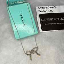 Authentic TIFFANY & CO. Bow necklace sterling gold with box