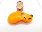 Lea Stein Paris Marked Bright Orange Cat Brooch Pin Vintage c1960