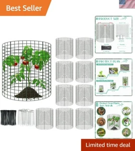 Effective 10 Pack Metal Mesh Plant Protectors with Nylon Ties & Stakes - 30 PCS - Picture 1 of 8