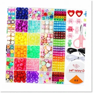 Assorted Color Acrylic Heart Beads Bracelet Making Kit - Round Star, Kandi, and - Picture 1 of 7