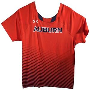Auburn Tigers Short Sleeve Shirt Mens Size Large New Orange Armour Track Alabama
