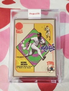 TOPPS Project70 #824 Artist's Proof #17/51 Rickey Henderson Yankees Athletics SP - Picture 1 of 2