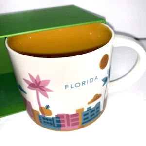 Starbucks Coffee You Are Here Collection Ceramic Mug Cup Miami Beach FL Lot Of 2 - Picture 1 of 9
