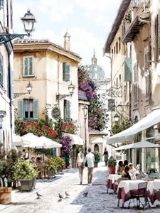 Richard Macneil - Café Stroll - Arte de pared estampado en lona - 2 tallas disponibles - Imagen 1 de 1