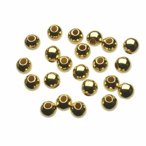 Gold-Plated 925 Sterling Silver 3mm Seamless Round Beads ITALY - Picture 1 of 1
