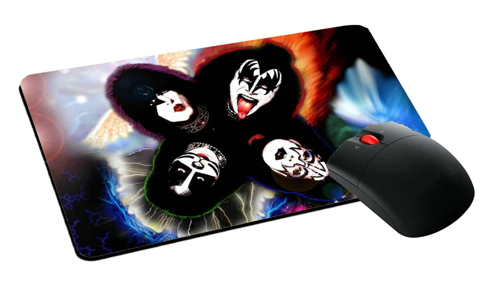 mouse pad, tappetino mouse KISS music rock pc computer desktop - Immagine 1 di 1