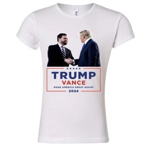 Trump Vance Hand shake Youth Girls T shirt Make America Great Again MAGA 2024 - Picture 1 of 7
