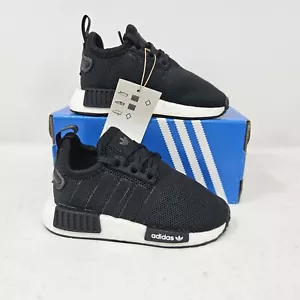 Toddler Adidas NMD_R1 EL I Boost Athletic Gym Shoe / Black White / H02345 - Picture 1 of 5