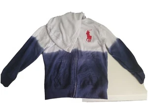 Polo Ralph Lauren Full Zip Blue Hoodie Boys Youth Size 7 Embroidered Big Pony - Picture 1 of 2