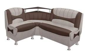 Eckbank Sitzbank Braun Beige SambaNEW mit Ablage Stauraum Polsterbank Truhenbank - Bild 1 von 8