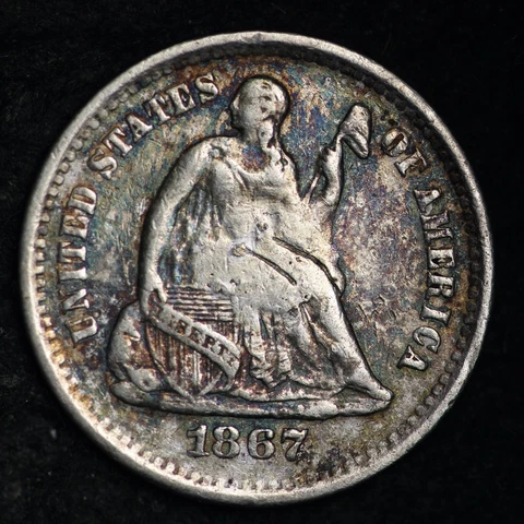 1867-S Seated Liberty Half Dime CHOICE VF FREE SHIPPING E137 WPM Cover