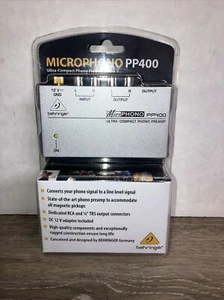 Behringer PP400 ultra-compact phono preamp + power cable Nos Brand New - Picture 1 of 4