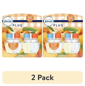 (2 pack) Febreze Plug In Air Freshener, Refill, Georgia Peach Orchard, 2 Refills - Picture 1 of 9