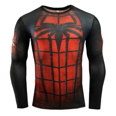 Spider-Man Camiseta Roja Manga Larga Trajes Impresión Disfraz Juegos con disfraces Foto 1 de 4
