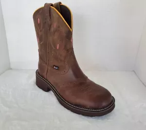 AMPUTETEE Justin Boot Gypsy Gemma 8,5B NUR RECHTER STIEFEL braun rosa - Bild 1 von 18