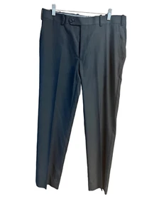 Adolfo Mens High Twist Microtech Black Dress Pants Sz 34/30 - Picture 1 of 7