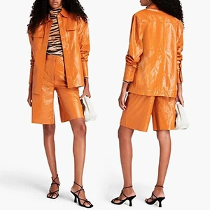NEU REMAIN BIRGER Damen Braune Orange 100% Leder Bermuda Shorts Hosen M 38 €514 - Bild 1 von 12