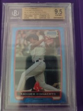 Xander Bogaerts 2012 Bowman Chrome Prospects Blue Wave Refractor BGS 9.5 