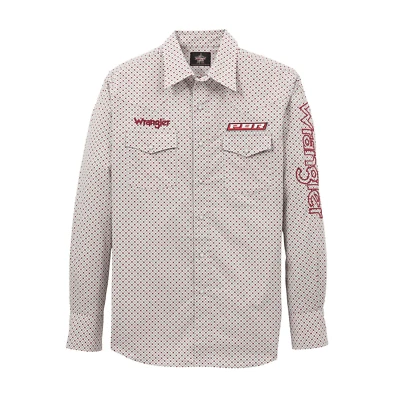 Camisa a Presión Wrangler® PBR Logo Manga Larga Gris/Rojo - 112368524 Foto 1 de 2