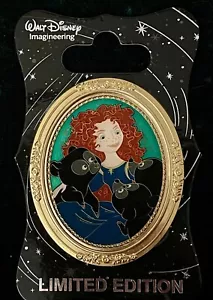 Disney WDI Brave Merida with 3 Bear Cub Brothers Gold Frame Oval Pin LE 250 RARE - Picture 1 of 5