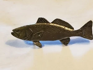Vintage 1989 GG Harris Fine Pewter Trout or Barsch Walleye 1,75" Pin - Bild 1 von 3