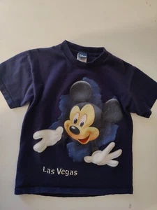 VTG Distressed Disney Mickey Mouse Las Vegas T-shirt Youth Medium Preshrunk - Picture 1 of 7