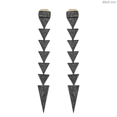 Pendientes de diamantes talla rosa pendientes de plata de ley 925 regalo de cumpleaños Foto 1 de 4