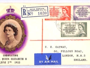 AUSTRALIA QEII 1953 FDC ILLUSTRATED Air Mail CORONATION First Day Cover 2s YN206 - Picture 1 of 10