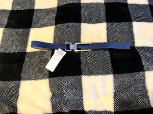 White House Black Market Donatella Blue Suede Skinny Stretch Belt Size Small NWT - Picture 1 of 6