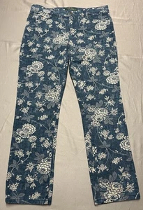 LRL Lauren Jeans Co Ralph Lauren Floral Modern Straight Leg Pants 8 Petite EUC - Picture 1 of 9