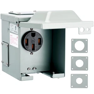 50 Amp 125/250 Volt RV/EV Power Outlet Box, Enclosed Lockable Weatherproof Ou... - Picture 1 of 9
