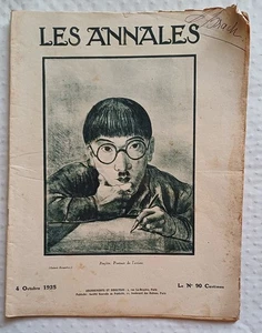 C1 Revue LES ANNALES 1925 COVER FOUJITA Portrait Artist JAPAN - Picture 1 of 2