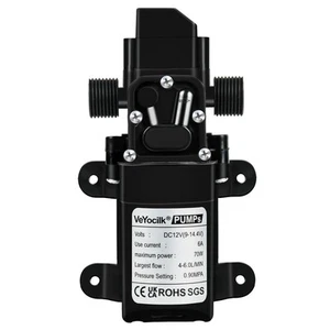 DC 12V Diaphragm Water Pump,1GPM, (4L/Min) 131Psi,Fresh Water Pump,Self Primi... - Picture 1 of 7